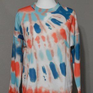 Tie Dye Long Sleeve Sweatshirt with Side Slit